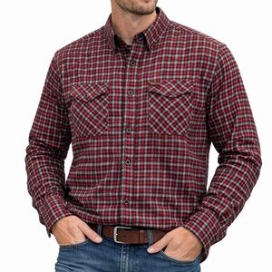 Dixxon Forgeline Plaid Flannel Shirt Mens Size 3X Red Grey Houndstooth Workwear